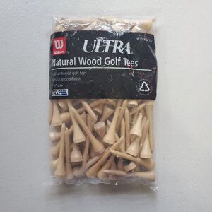 Wilson Ultra Golf Tees 2-1/8 inch Pack of 100 Natural Wood Color
